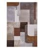 Brown Abstract Polypropylene 6 ft x 4 ft Machine Made Carpet