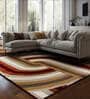 Brown Abstract Polypropylene 6 ft x 9 ft Machine Made Carpet