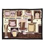 Brown Abstract Velvet Antiskid Machine Made Floor Runner and Door Mat Combo