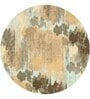 Brown Abstract Wool 5 ft x 5 ft Hand Tufted Carpet