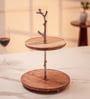 2 Tier Brown Acacia Wood Appetizer Platter