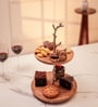 2 Tier Brown Acacia Wood Appetizer Platter