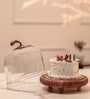 Brown Acacia Wood  Cloche With Wooden Base