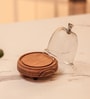 Brown Acacia Wood  Cloche With Wooden Base