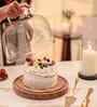 Brown Acacia Wood  Cloche With Wooden Base