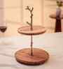 2 Tier Brown Acacia Wood Appetizer Platter