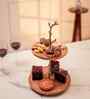 2 Tier Brown Acacia Wood Appetizer Platter
