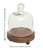 Brown Acacia Wood Cloche with Wooden Base
