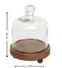 Brown Acacia Wood Cloche with Wooden Base