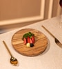 Brown Acacia Wood Serving Platter with Laser Etching