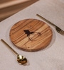 Brown Acacia Wood Serving Platter with Laser Etching