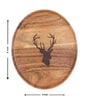 Brown Acacia Wood Serving Platter with Laser Etching