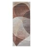 Brown and Beige Abstract Polypropylene 5 ft x 2 ft Machine Made Runner