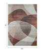 Brown and Beige Abstract Polypropylene 7 ft x 5 ft Machine Made Carpet