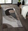 Brown and Brown Geometrical Polypropylene 5 ft x 2.5 ft Machine Made Runner