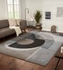 Brown and Brown Geometrical Polypropylene 7 ft x 5 ft Machine Made Carpet