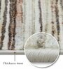 Brown and Cream Abstract 4x6 Feet Machine Made Carpet