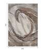 Brown and Cream Abstract Polypropylene 6 ft x 4 ft Machine Made Carpet