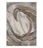 Brown and Cream Abstract Polypropylene 6 ft x 4 ft Machine Made Carpet