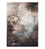 Brown and Cream Floral Polypropylene 7 ft x 5 ft Machine Made Carpet