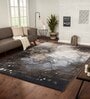 Brown and Cream Floral Polypropylene 9 ft x 6 ft Machine Made Carpet