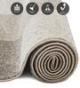 Brown and Cream Geometrical Polypropylene 6 ft x 4 ft Machine Made Carpet