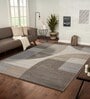 Brown and Cream Geometrical Polypropylene 6 ft x 4 ft Machine Made Carpet
