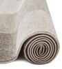 Brown and Cream Geometrical Polypropylene 9 ft x 6 ft Machine Made Carpet