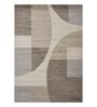 Brown and Cream Geometrical Polypropylene 9 ft x 6 ft Machine Made Carpet