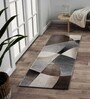 Brown and Grey Abstract Polypropylene 5 ft x 2.5 ft Machine Made Runner