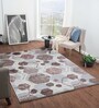 Brown and Grey Geometric 3x5 Feet Machine Made Carpet
