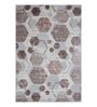 Brown and Grey Geometric 4x6 Feet Machine Made Carpet
