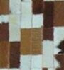 Brown and Ivory Hair On Leather Abstract Hand Woven 5ftX7ft Carpet
