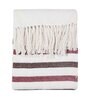 Brown And Maroon Cotton And Chenille Stripped 49X60 Inches Throw
