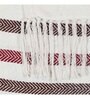 Brown And Maroon Cotton And Chenille Stripped 49X60 Inches Throw