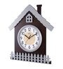 Brown And Silver Wooden Silent Sweep Mechanism Wall Clock