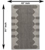 Brown Geometric Wool And Cotton 5 X 8 Ft Hand Tufted Carpet