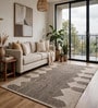 Brown Geometric Wool And Cotton 5 X 8 Ft Hand Tufted Carpet