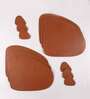 Brown and Tan Brown PU Leather Solid Reversible 18.5x14.5 Inches Placemats With Coasters (Set of 6)