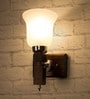 Troika White Wood Wall Sconces