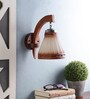 Brown and White Wood Wall Light