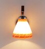 Brown and White Wood Wall Light