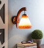 Brown and White Wood Wall Light