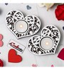 Brown and White Wooden  Tealight Candle Holder (8 Pcs)