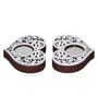 Brown and White Wooden  Tealight Candle Holder (8 Pcs)