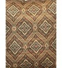 Brown Art Silk Chanderi Textured Floral 16x16 inches Cushion Covers (Set of 2)