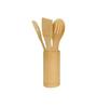 Brown Bamboo 5 Pcs Kitchen Tools Set