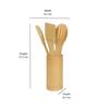 Brown Bamboo 5 Pcs Kitchen Tools Set