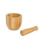 Brown Bamboo Mortar And Pestel Set