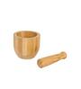 Brown Bamboo Mortar And Pestel Set
